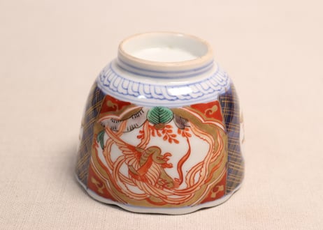 明治前期色絵菊と鳳凰図向付