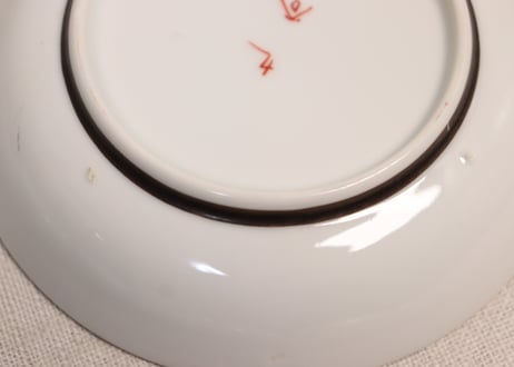 大正~昭和戦前九谷焼色絵扇面図小皿