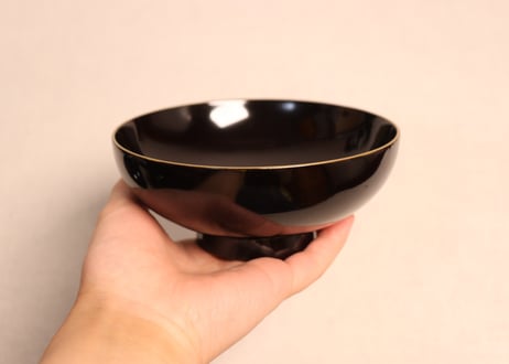 総黒蒔絵紅葉と笛図吸物椀①　5客組