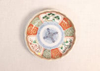 江戸幕末色絵松竹梅と幾何学文図通り物　小皿②部分甘手