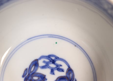 明治前期色絵鶉図蓋茶碗①