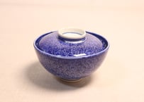 明治前期紙刷微塵唐草図蓋茶碗