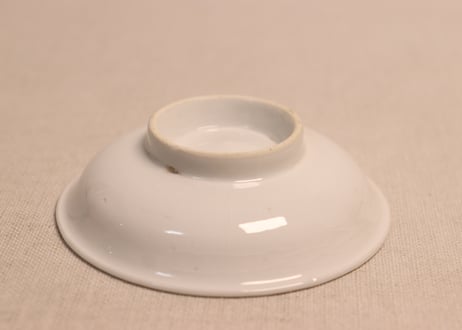 江戸幕末染付菊図小皿③甘手,窯傷