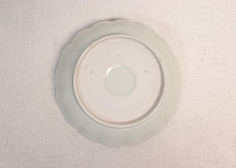 江戸幕末染付山水と桃図なます皿②釉ぎれ