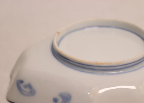 明治前期色絵竹梅図菱形皿①