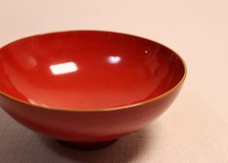 皆朱蒔絵松鶴図吸物椀②蓋小傷