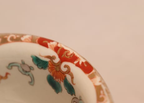 明治前期色絵花と瓢箪図盃洗