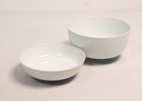 江戸幕末染付四君子図蓋茶碗