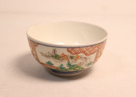 明治前期色絵松竹梅図蒸茶碗