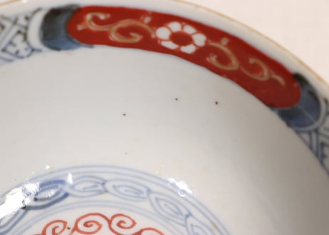 江戸幕末赤絵金彩鳳凰図蓋茶碗