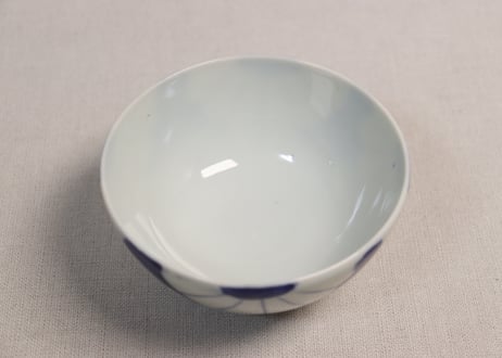 大正~昭和戦前染付菊花図蓋なし茶碗