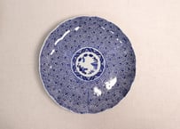 明治前期紙刷微塵唐草図7寸皿②少かたつき