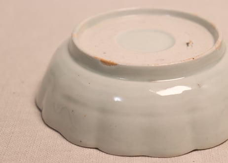 江戸後期染付草花割絵図なます皿④ノミホツ,少かたつき