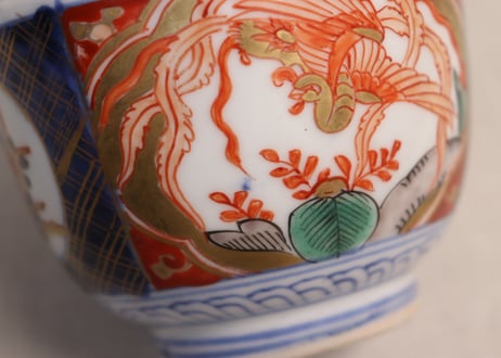 明治前期色絵菊と鳳凰図向付