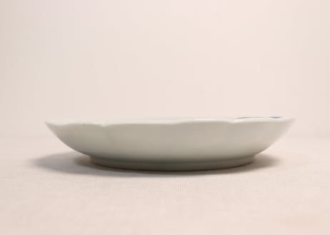 江戸後期染付牡丹図6.5寸皿①