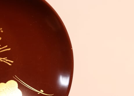 総茶蒔絵霊芝と松梅図箸洗い椀　5客組
