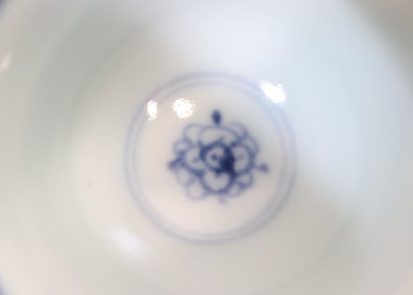 明治前期染付花と唐草図向付