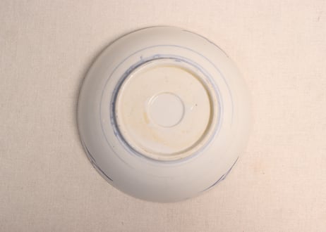 大正~昭和戦前染付紅葉図7寸鉢 ノミホツ