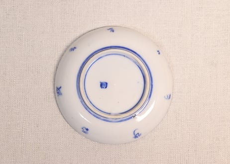 明治前期染付鼠大根図小皿