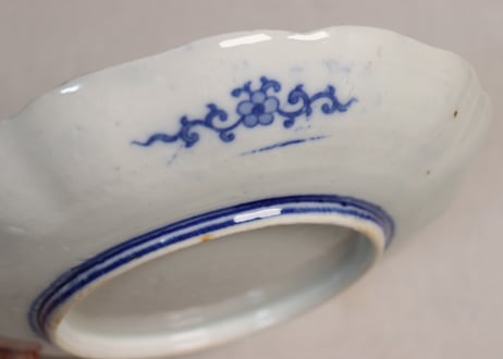 明治後期~大正銅判龍に波千鳥図7寸皿①