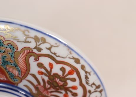 明治前期色絵団龍と牡丹図通り物蒸茶碗②