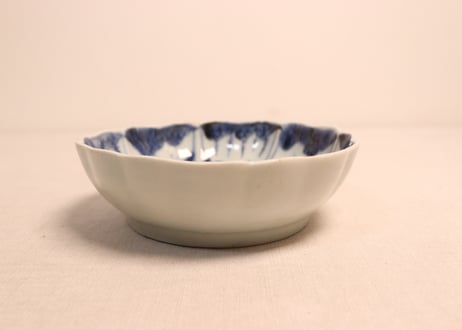 江戸後期染付草花割絵図なます皿③ノミホツ,フリモノ,少かたつき