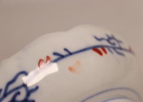 明治前期色絵菊と牡丹図なます皿