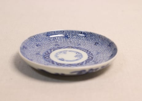 江戸幕末染付微塵唐草図小皿②窯傷