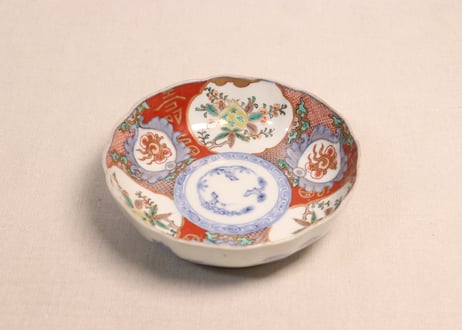 明治前期色絵三方に柘榴図なます皿