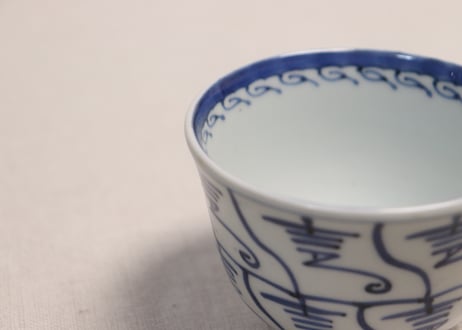 江戸幕末染付なずな文図向付①
