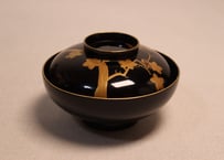 総黒蒔絵紅葉と笛図吸物椀②
