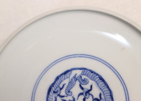 明治前期色絵団龍と牡丹図通り物蒸茶碗②