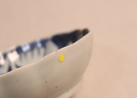 江戸後期染付草花割絵図なます皿③ノミホツ,フリモノ,少かたつき