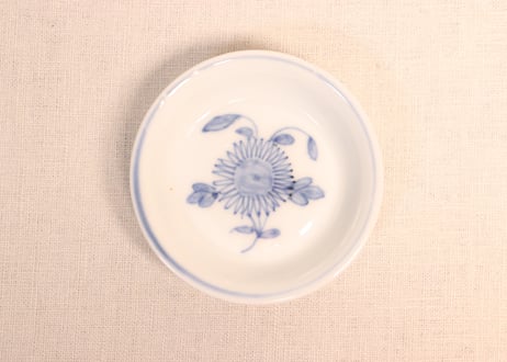 江戸幕末染付菊図小皿①