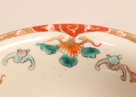 明治前期色絵花と瓢箪図盃洗