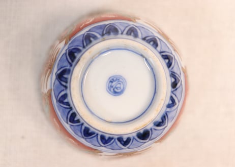 明治前期色絵団龍と牡丹図通り物小向付