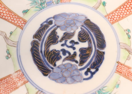 明治前期色絵松竹梅図7寸皿①