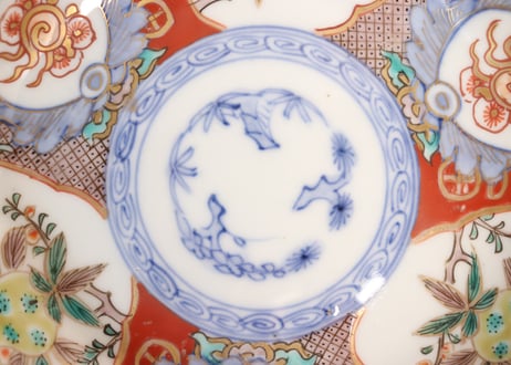 明治前期色絵三方に柘榴図なます皿