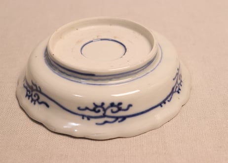 明治前期色絵芝垣と菊図なます皿①ノミホツ