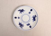 明治後期~大正染付三方麒麟図小皿②高台ホツ