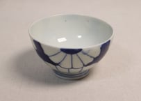 大正~昭和戦前染付菊花図蓋なし茶碗