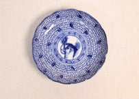 明治前期染付麒麟と微塵唐草図通り物小皿
