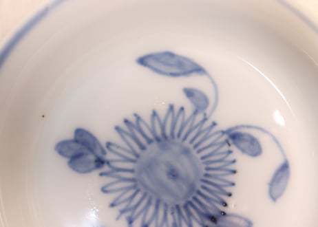 江戸幕末染付菊図小皿①