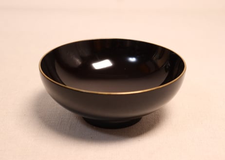 総黒蒔絵紅葉と笛図吸物椀①　5客組