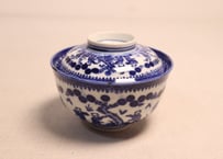 明治前期紙刷唐子図蓋茶碗