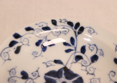 江戸幕末染付鉄線図小皿①