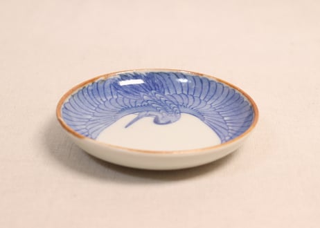 明治後期~大正銅判鶴丸図小皿