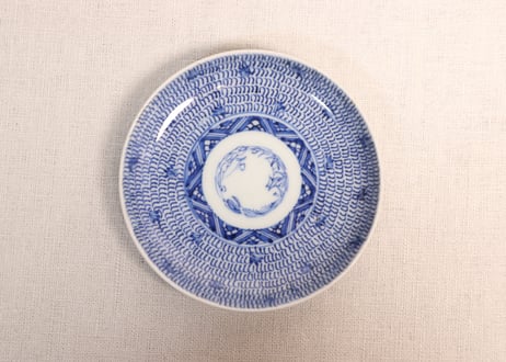 江戸幕末染付微塵唐草図小皿②窯傷