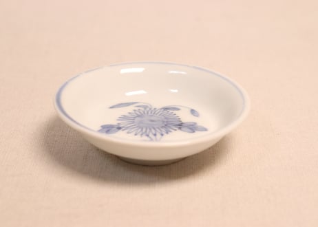 江戸幕末染付菊図小皿①
