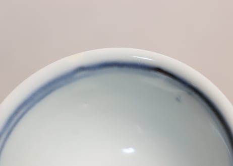 明治前期染付六方剣先図向付